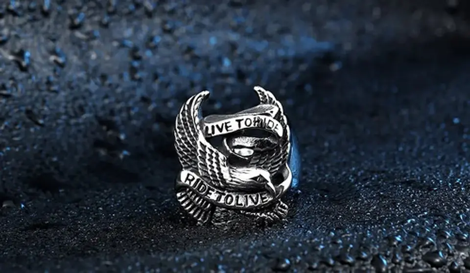 Anillo Águila Militar Color Plata Acero Inoxidable Us Hombre 6