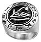 Anillo Ojo De Horus Color Plata Acero Inoxidable Para Hombre - Miniatura 1