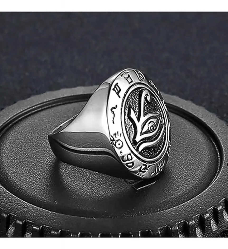 Anillo Ojo De Horus Color Plata Acero Inoxidable Para Hombre 6