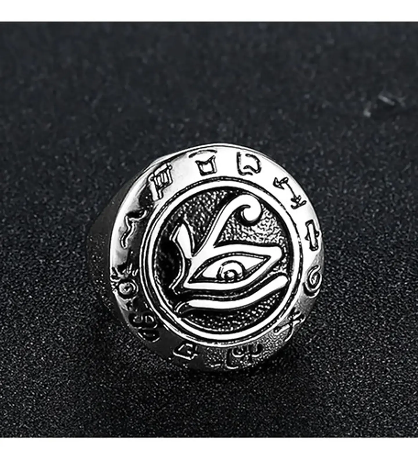 Anillo Ojo De Horus Color Plata Acero Inoxidable Para Hombre 7