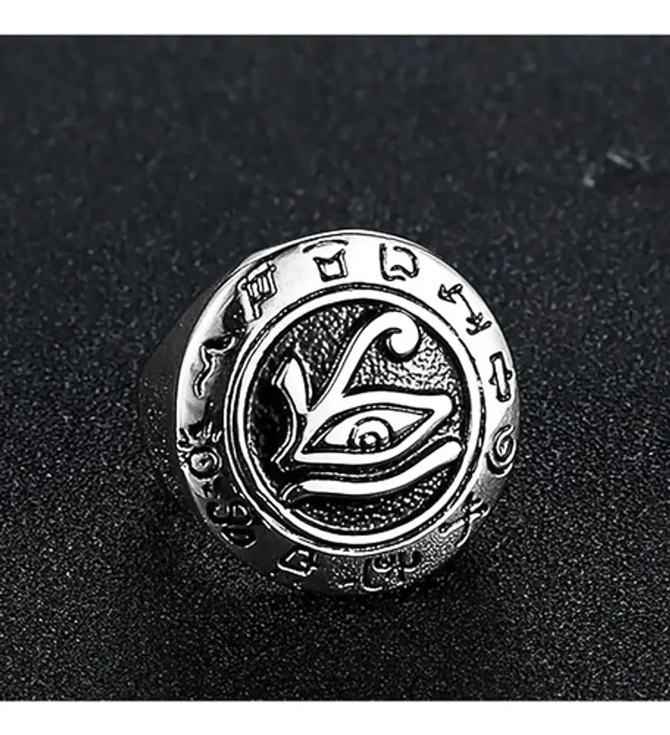 Anillo Ojo De Horus Color Plata Acero Inoxidable Para Hombre 7