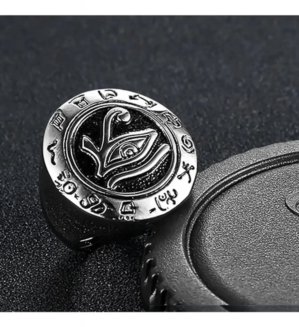 Anillo Ojo De Horus Color Plata Acero Inoxidable Para Hombre 8