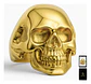 Anillo Sk Cráneo Calavera Color Oro Acero Inoxidable Hombre - Miniatura 1