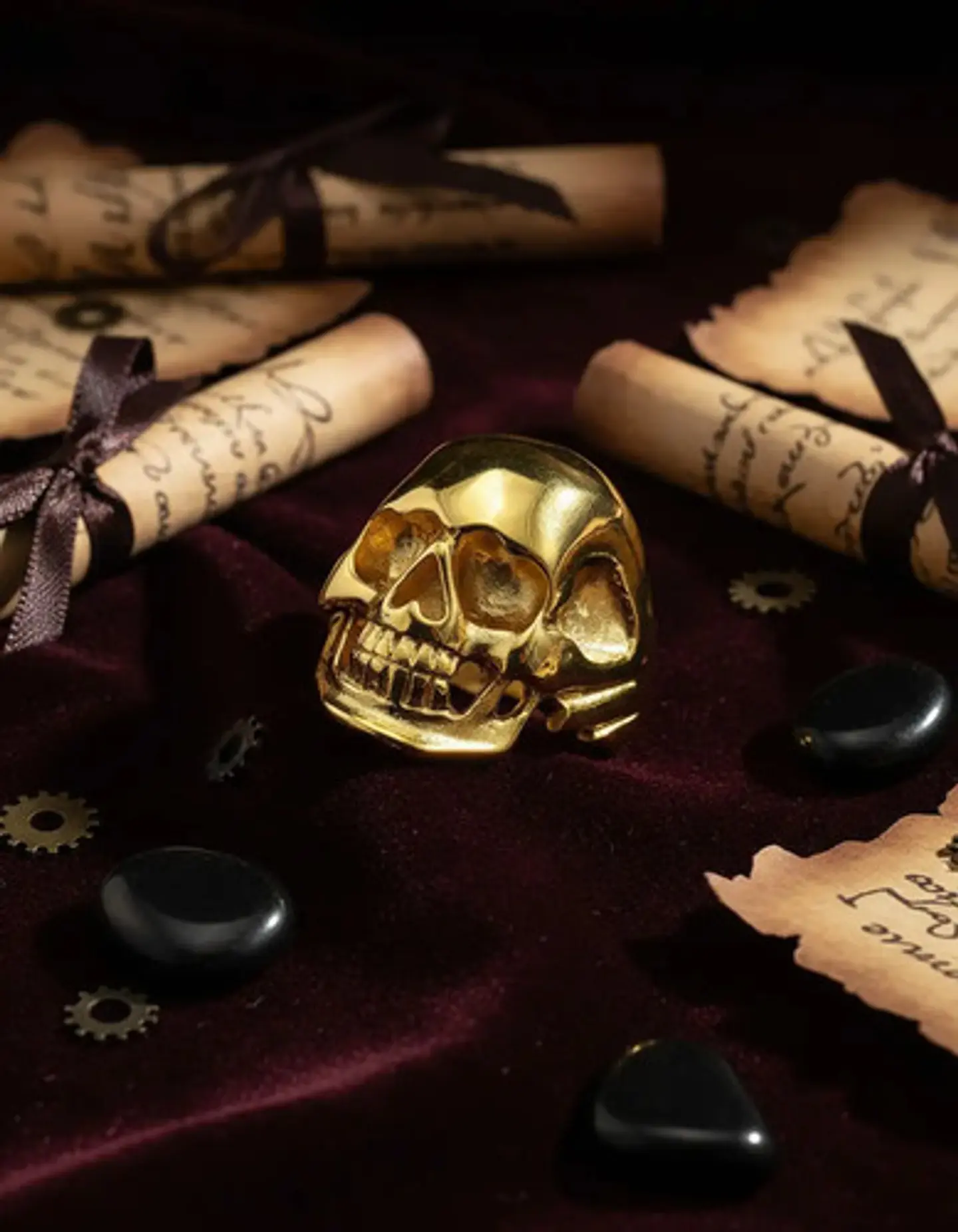 Anillo Sk Cráneo Calavera Color Oro Acero Inoxidable Hombre 3
