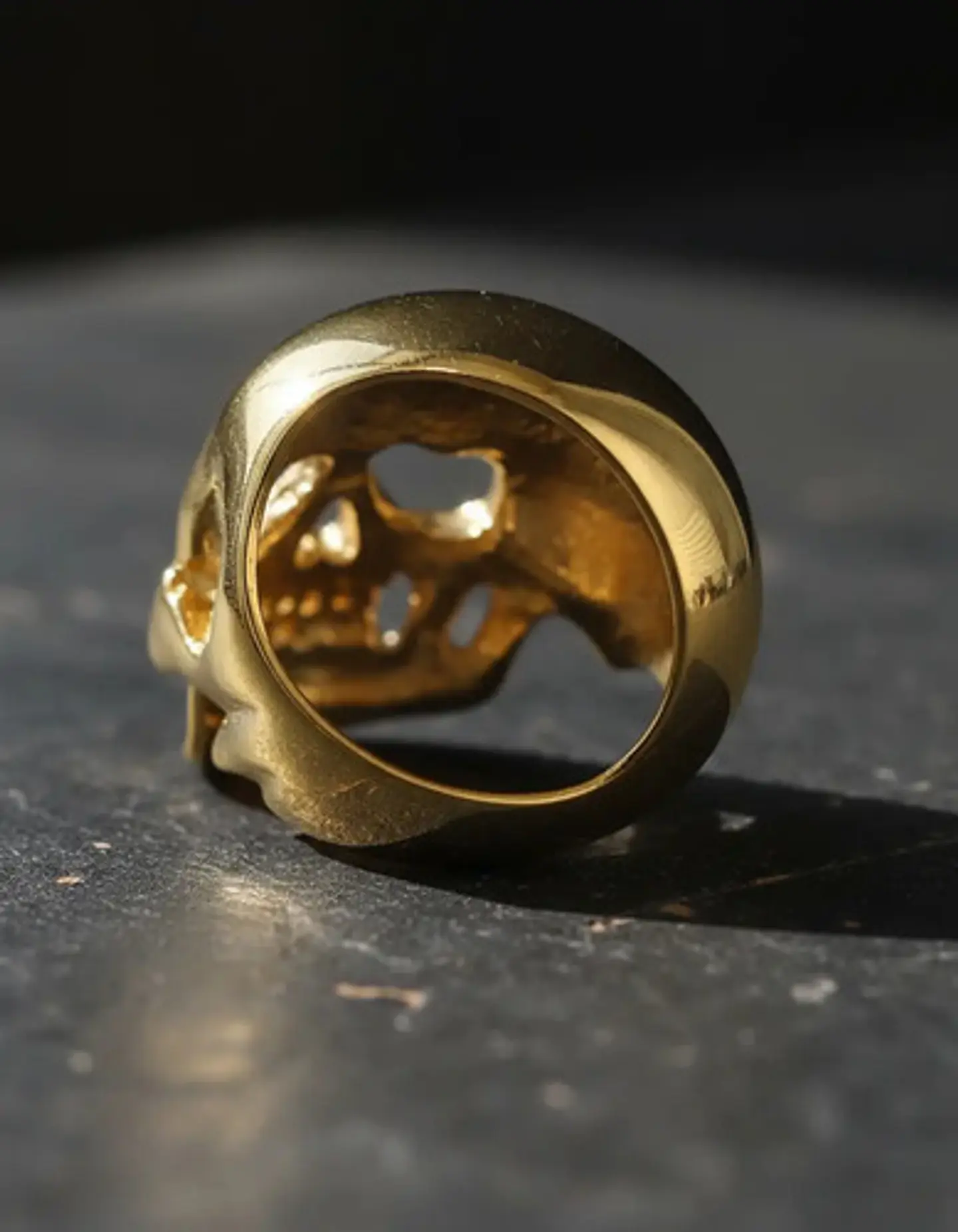 Anillo Sk Cráneo Calavera Color Oro Acero Inoxidable Hombre 5