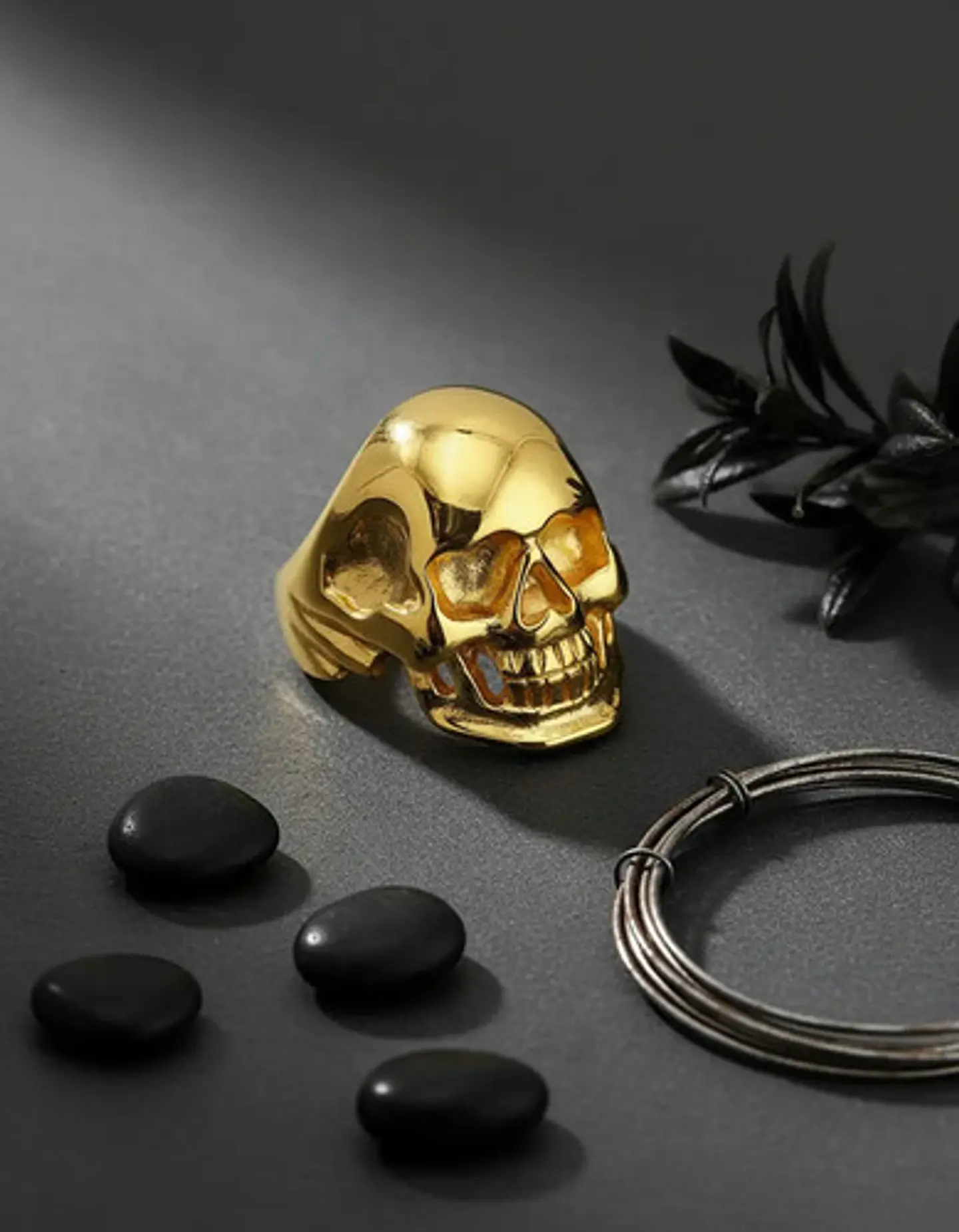 Anillo Sk Cráneo Calavera Color Oro Acero Inoxidable Hombre 6