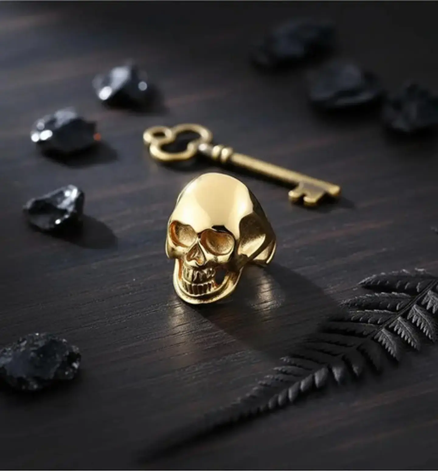 Anillo Sk Cráneo Calavera Color Oro Acero Inoxidable Hombre 7