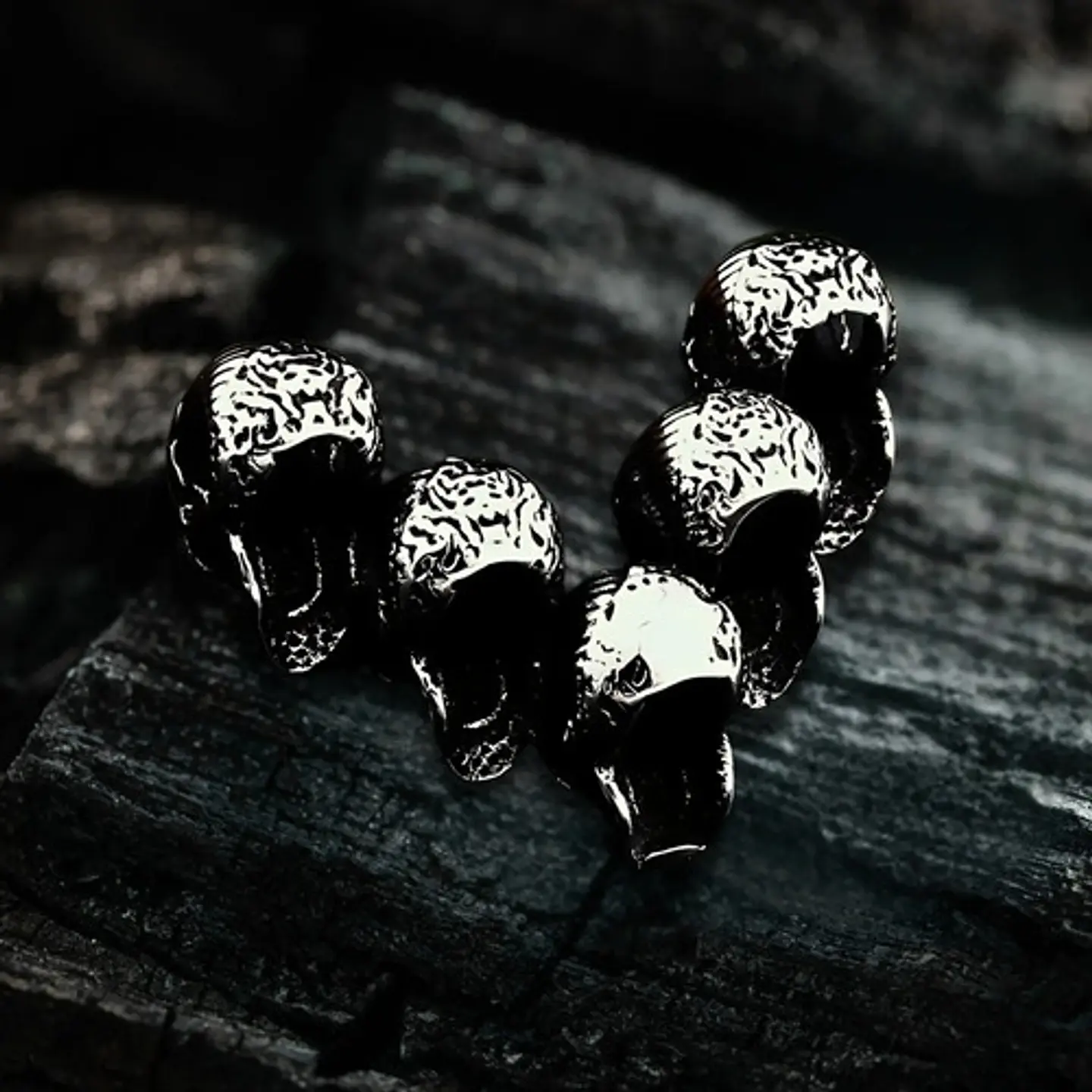 Collar Para Hombres Dije Familia De Cráneos Calavera Gótico 5
