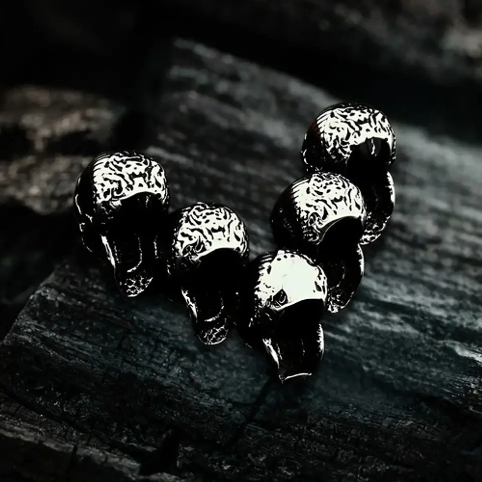 Collar Para Hombres Dije Familia De Cráneos Calavera Gótico 5