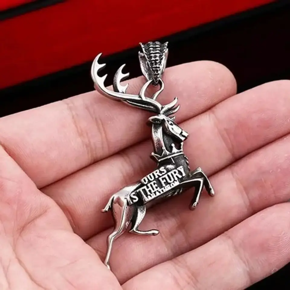Collar Para Hombre Y Dije Game Of Thrones Baratheon De Acero 2