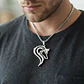 Collar Vikingo Acero Para Hombres Dije Lobo Nórdico Amuleto - Miniatura 2