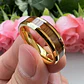 Anillo Acero Inoxidable Color Oro Madera Para Hombre Mujer - Miniatura 7