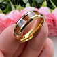 Anillo Acero Inoxidable Color Oro Madera Para Hombre Mujer - Miniatura 8