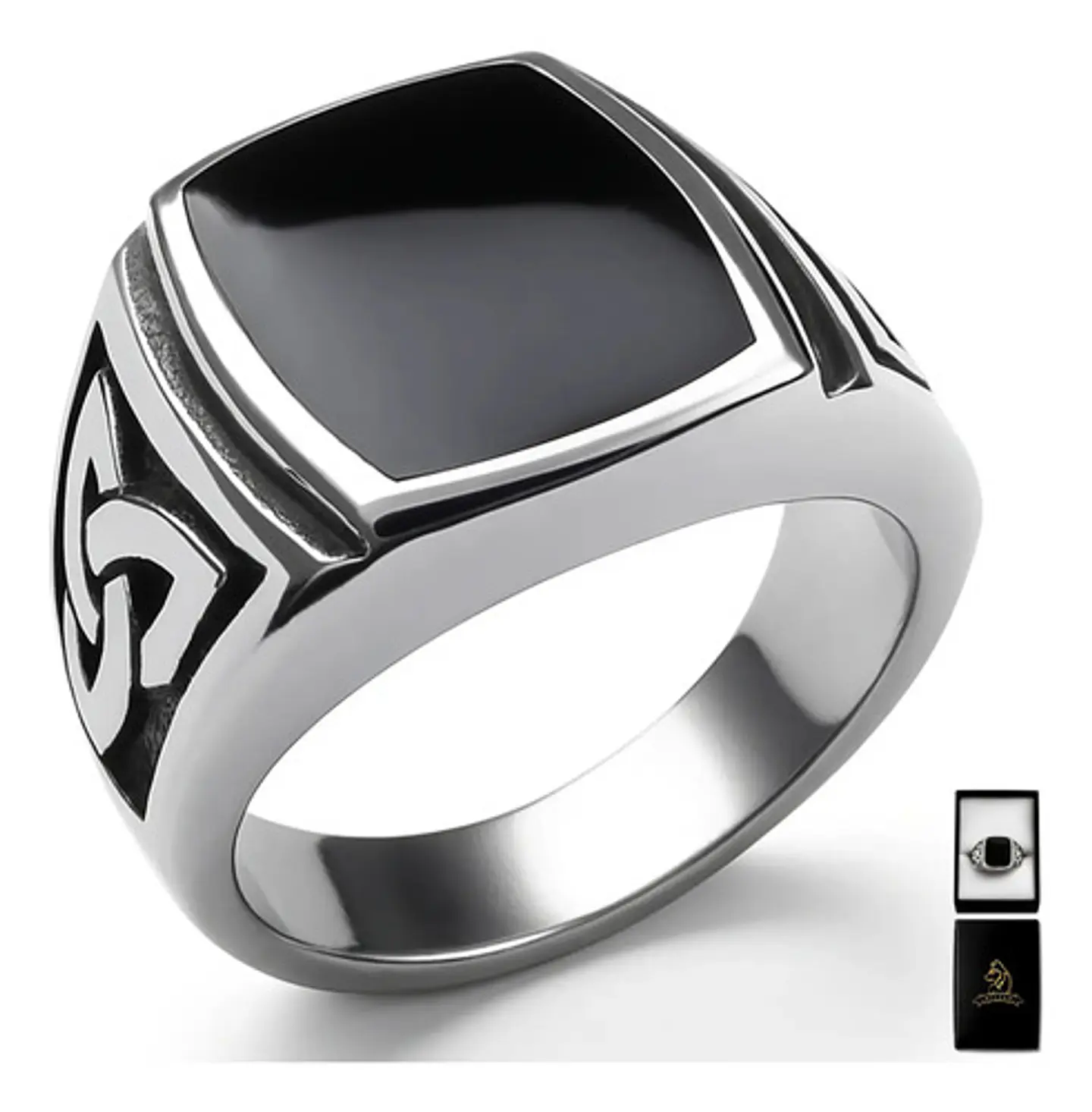 Anillo Vikingo Nudo Acero Color Plata Inoxidable Para Hombre 1