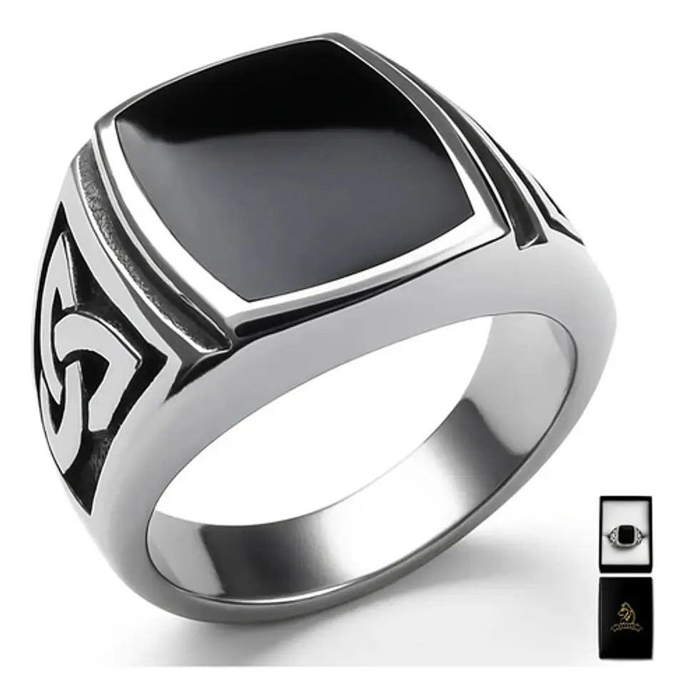 Anillo Vikingo Nudo Acero Color Plata Inoxidable Para Hombre 1