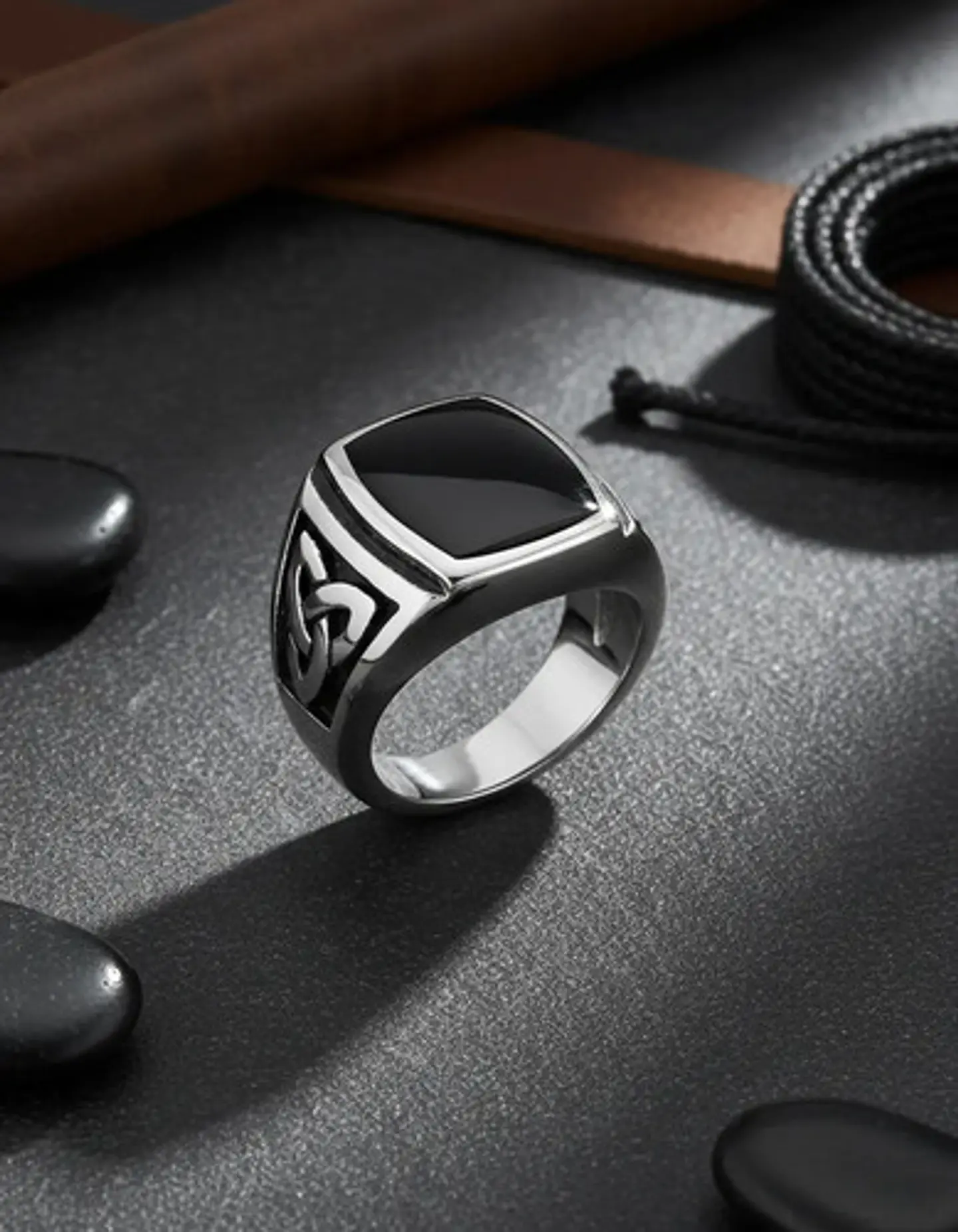 Anillo Vikingo Nudo Acero Color Plata Inoxidable Para Hombre 6