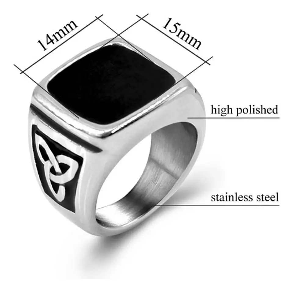 Anillo Vikingo Nudo Acero Color Plata Inoxidable Para Hombre 9