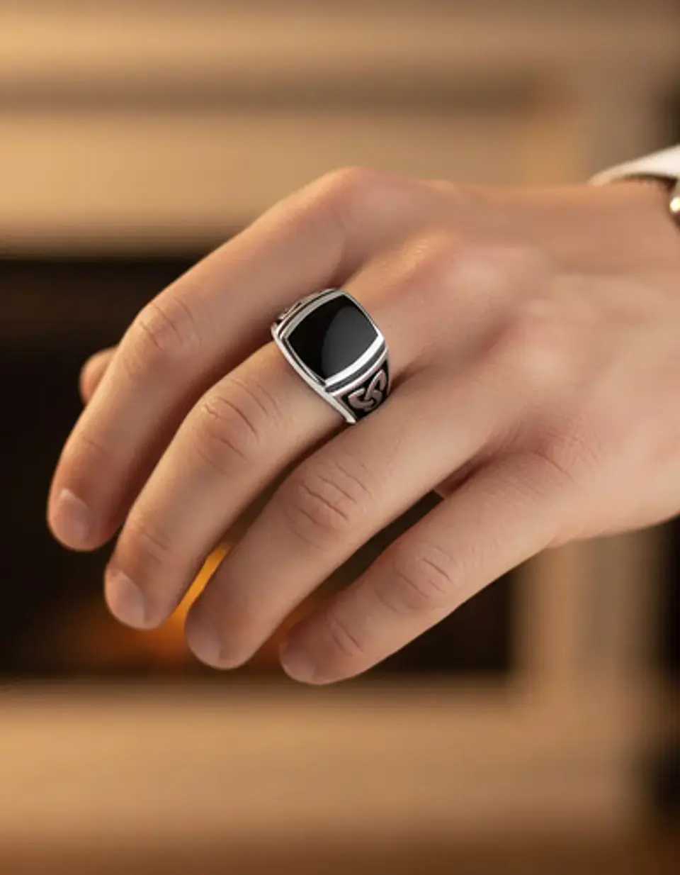 Anillo Vikingo Nudo Acero Color Plata Inoxidable Para Hombre 10