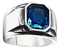 Anillo Argolla Acero Inoxidable Color Plata Piedra Hombre - Miniatura 1