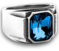 Anillo Argolla Acero Inoxidable Color Plata Piedra Hombre - Miniatura 2