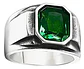 Anillo Argolla Acero Inoxidable Color Plata Piedra Hombre - Miniatura 8