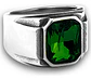 Anillo Argolla Acero Inoxidable Color Plata Piedra Hombre - Miniatura 9