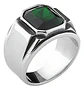 Anillo Argolla Acero Inoxidable Color Plata Piedra Hombre - Miniatura 10
