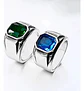 Anillo Argolla Acero Inoxidable Color Plata Piedra Hombre - Miniatura 12