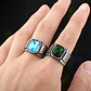 Anillo Argolla Acero Inoxidable Color Plata Piedra Hombre - Miniatura 14