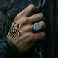 Anillo Hombre Hexagonal Geométrico Polaco Color Plata Acero - Miniatura 5