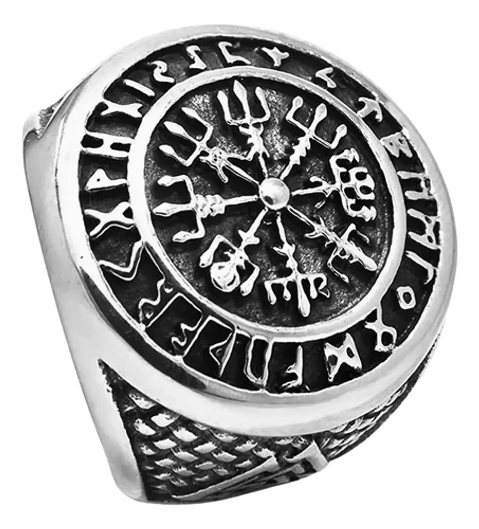 Anillo Color Plata Vikingo Odin Nudo Acero Inoxidable Hombre 1