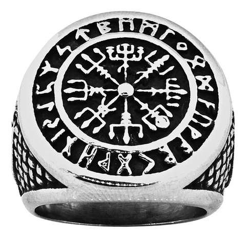 Anillo Color Plata Vikingo Odin Nudo Acero Inoxidable Hombre