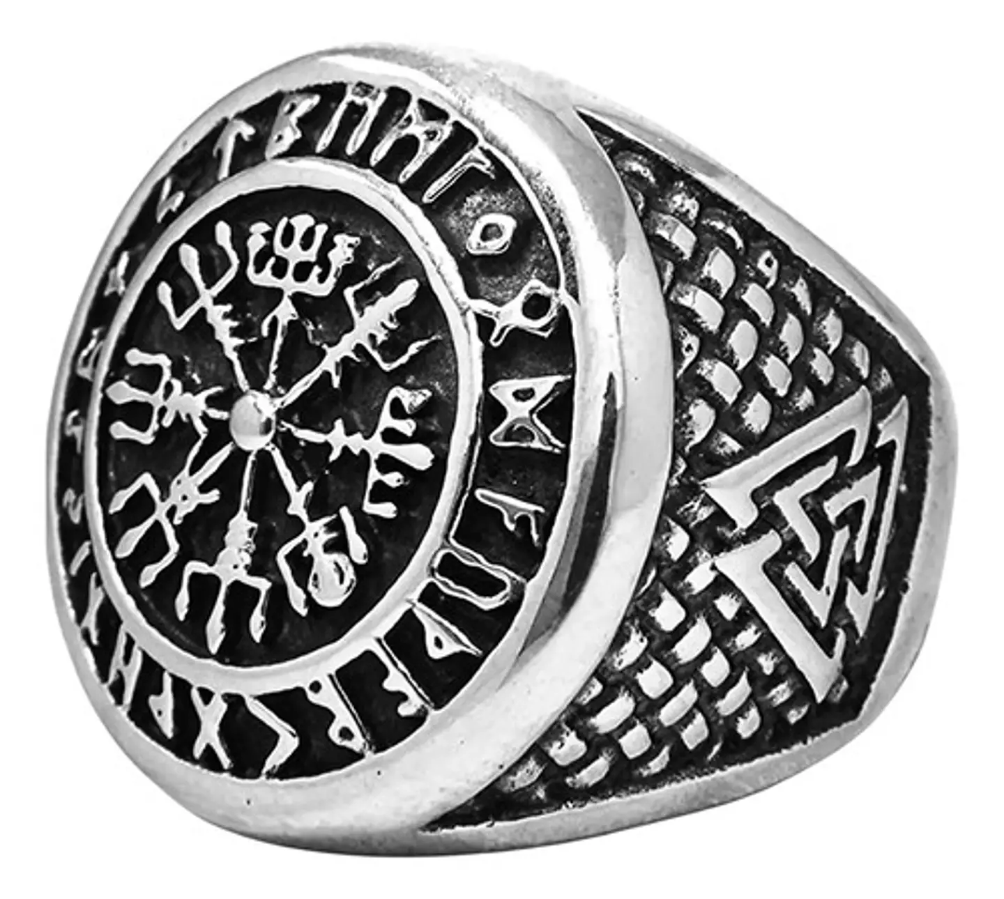 Anillo Color Plata Vikingo Odin Nudo Acero Inoxidable Hombre 3