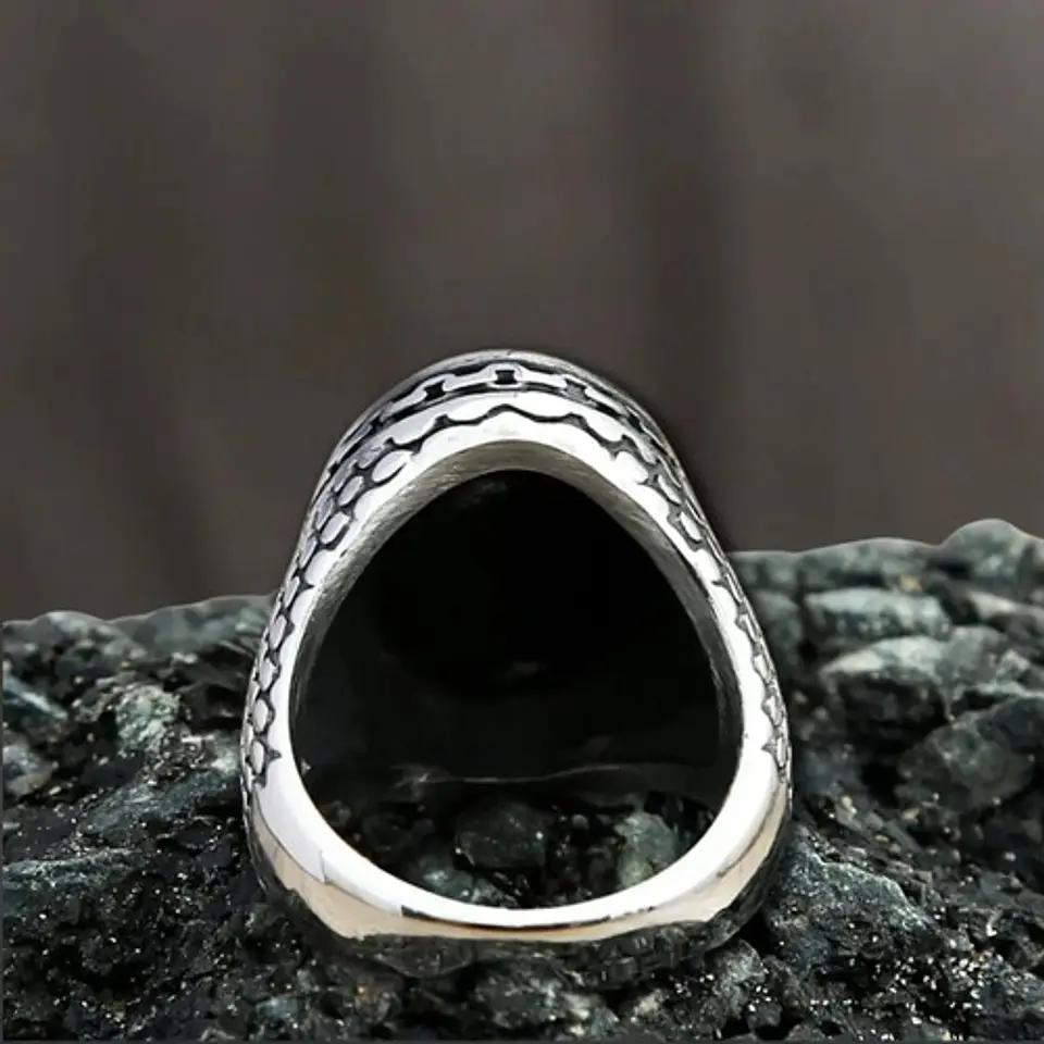 Anillo Militar Ancla Color Plata Acero Inoxidable Hombre 4