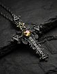Collar Cruz Pentagrama Gótico Cristal Cz Para Hombre Mujer  - Miniatura 4