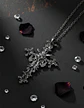Collar Cruz Pentagrama Gótico Cristal Cz Para Hombre Mujer  - Miniatura 7