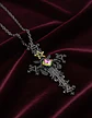 Collar Cruz Pentagrama Gótico Cristal Cz Para Hombre Mujer  - Miniatura 8