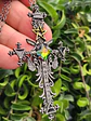 Collar Cruz Pentagrama Gótico Cristal Cz Para Hombre Mujer  - Miniatura 9