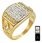 Anillo Argolla Mason Masoneria Piedras Cz Color Oro Hombre - Miniatura 1