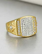 Anillo Argolla Mason Masoneria Piedras Cz Color Oro Hombre - Miniatura 3