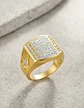Anillo Argolla Mason Masoneria Piedras Cz Color Oro Hombre - Miniatura 4