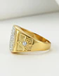 Anillo Argolla Mason Masoneria Piedras Cz Color Oro Hombre - Miniatura 5