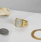 Anillo Argolla Mason Masoneria Piedras Cz Color Oro Hombre - Miniatura 8