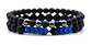 Manilla Pulsera Piedras Naturales Macramé Azul,dorado Hombre - Miniatura 1