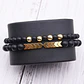 Manilla Pulsera Piedras Naturales Macramé Azul,dorado Hombre - Miniatura 4