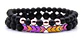 Manilla Pulsera Piedras Naturales Macramé Azul,dorado Hombre - Miniatura 5