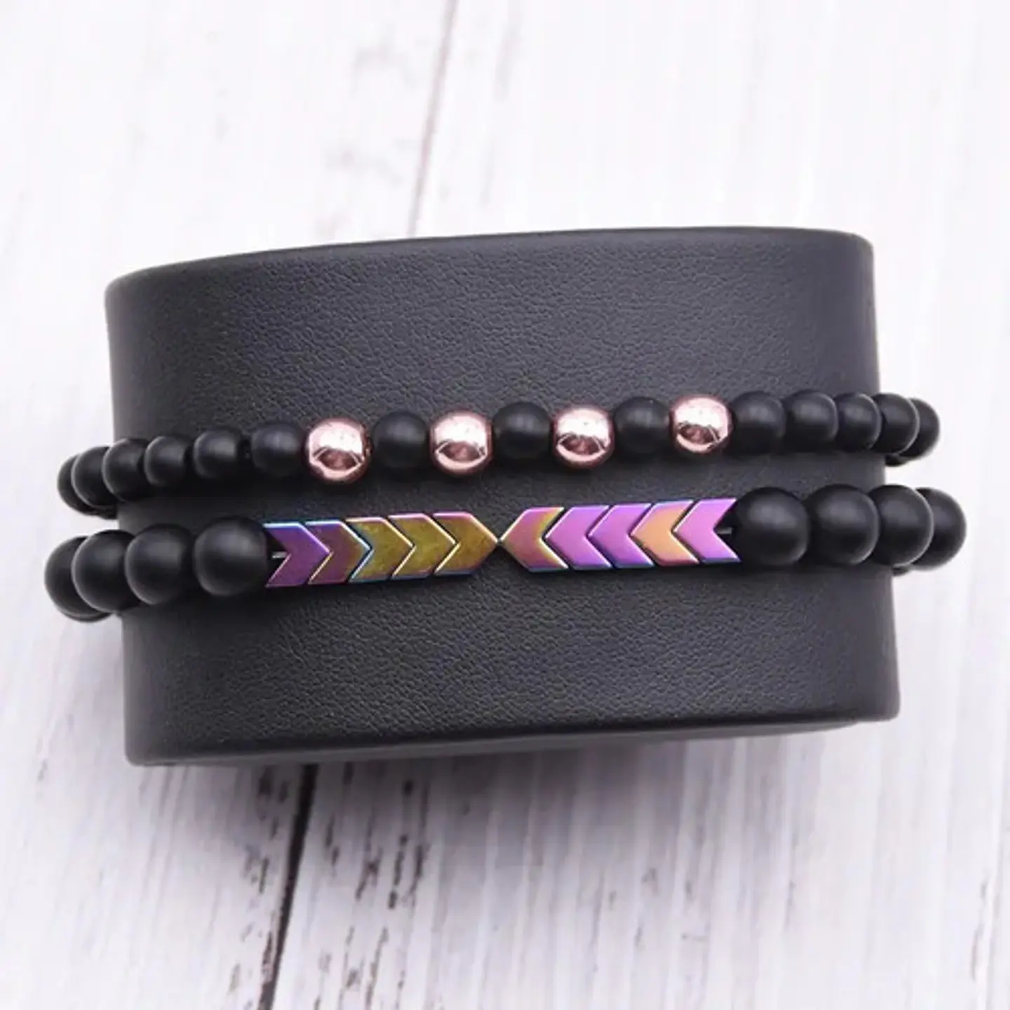 Manilla Pulsera Piedras Naturales Macramé Azul,dorado Hombre 6