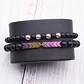 Manilla Pulsera Piedras Naturales Macramé Azul,dorado Hombre - Miniatura 6