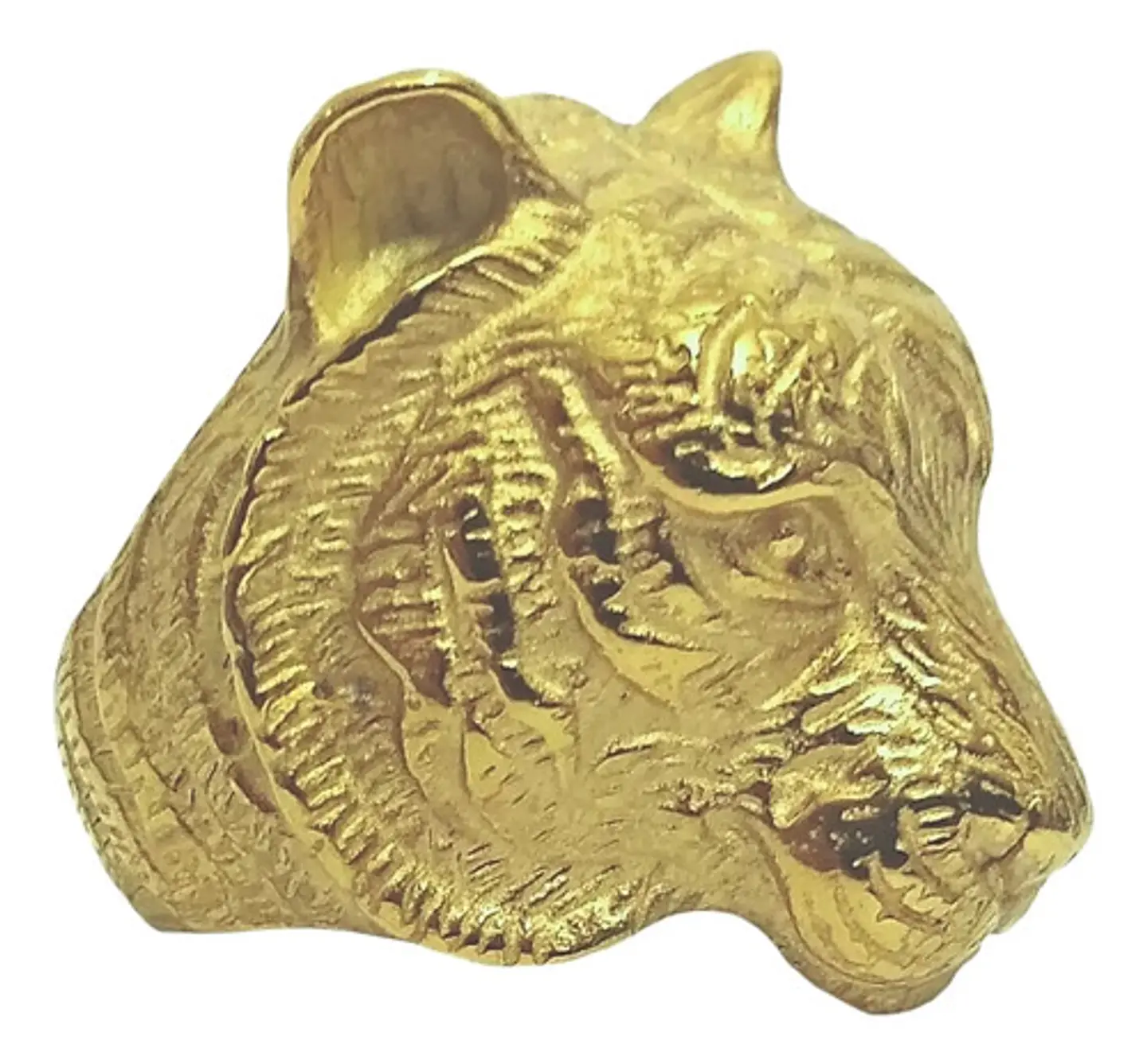 Anillo Argolla Acero Inoxidable Tigre Color Oro Biker Hombre 2