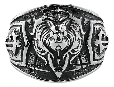 Anillo Realeza León Color Plata Acero Inoxidable Para Hombre